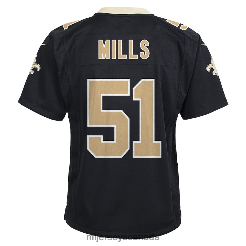 Youth New Orleans Saints Sam Mills Nike Black Retired Game Jersey Clothing NFL TBXFR64879