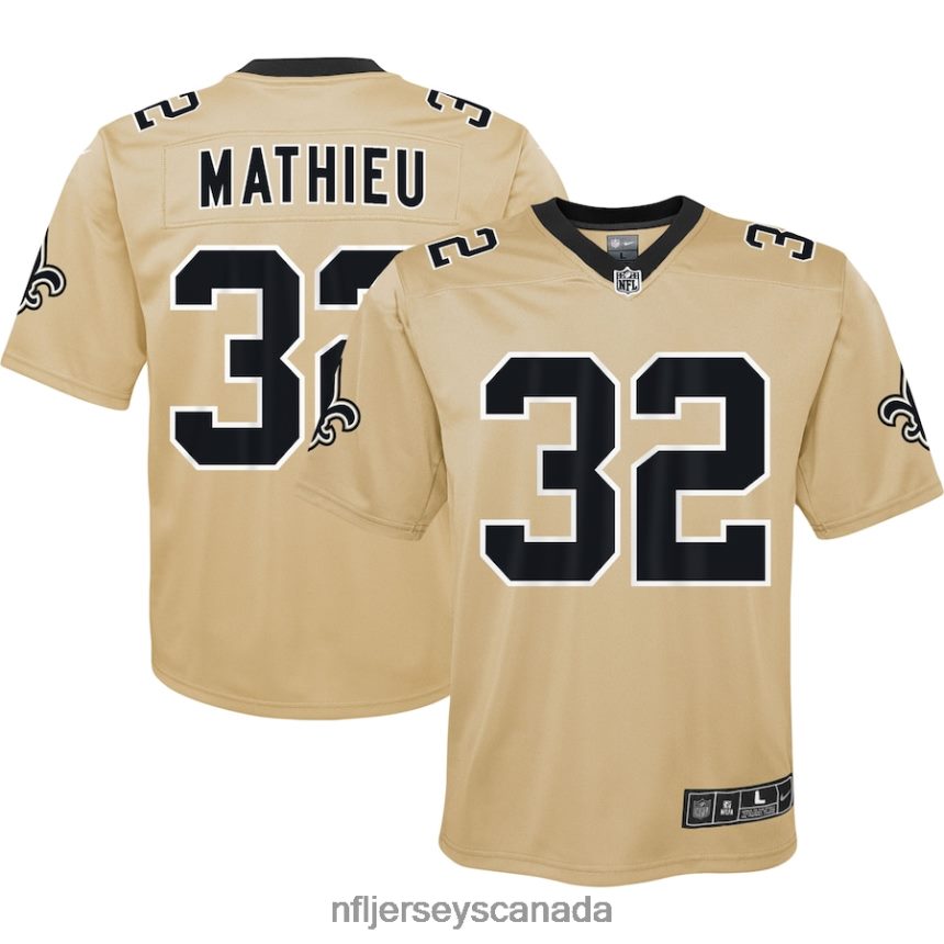 Youth New Orleans Saints Tyrann Mathieu Nike Gold Inverted Game Jersey Clothing NFL TBXFR62569