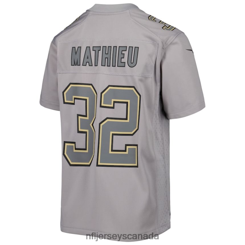 Youth New Orleans Saints Tyrann Mathieu Nike Gray Atmosphere Game Jersey Clothing NFL TBXFR63881