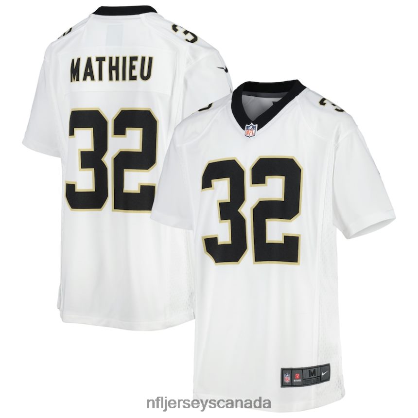 Youth New Orleans Saints Tyrann Mathieu Nike White Game Jersey Clothing NFL TBXFR64536