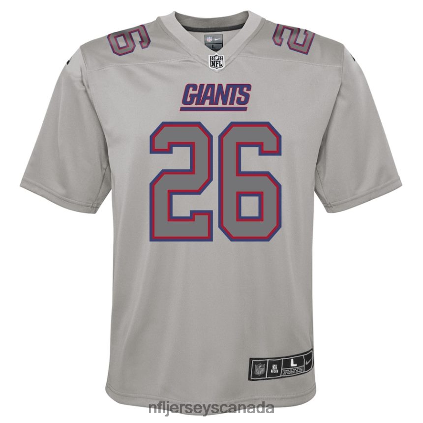 Youth New York Giants Saquon Barkley Nike Gray Atmosphere Fashion Game Jersey Clothing NFL TBXFR61940