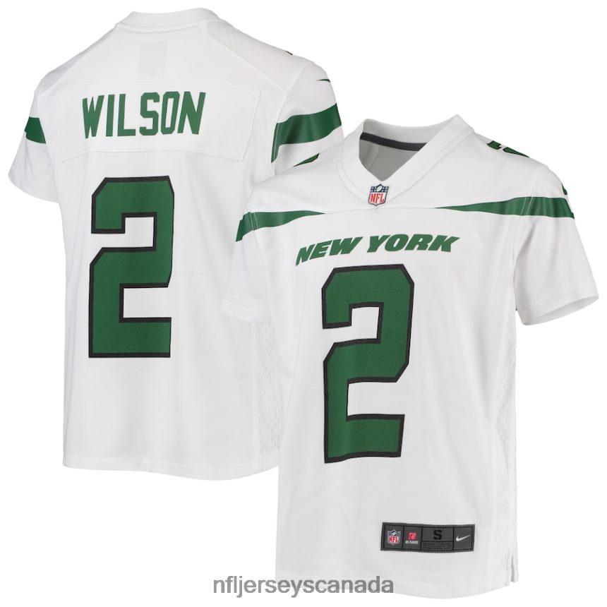 Youth New York Jets Zach Wilson Nike White Game Jersey Clothing NFL TBXFR63165