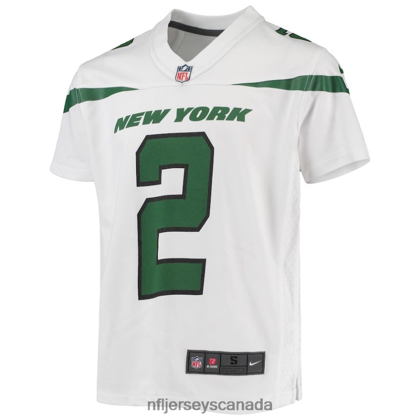 Youth New York Jets Zach Wilson Nike White Game Jersey Clothing NFL TBXFR63165