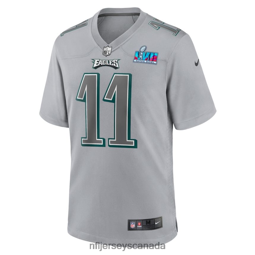Youth Philadelphia Eagles AJ Brown Nike Gray Super Bowl LVII Patch Atmosphere Fashion Game Jersey Clothing NFL TBXFR6273