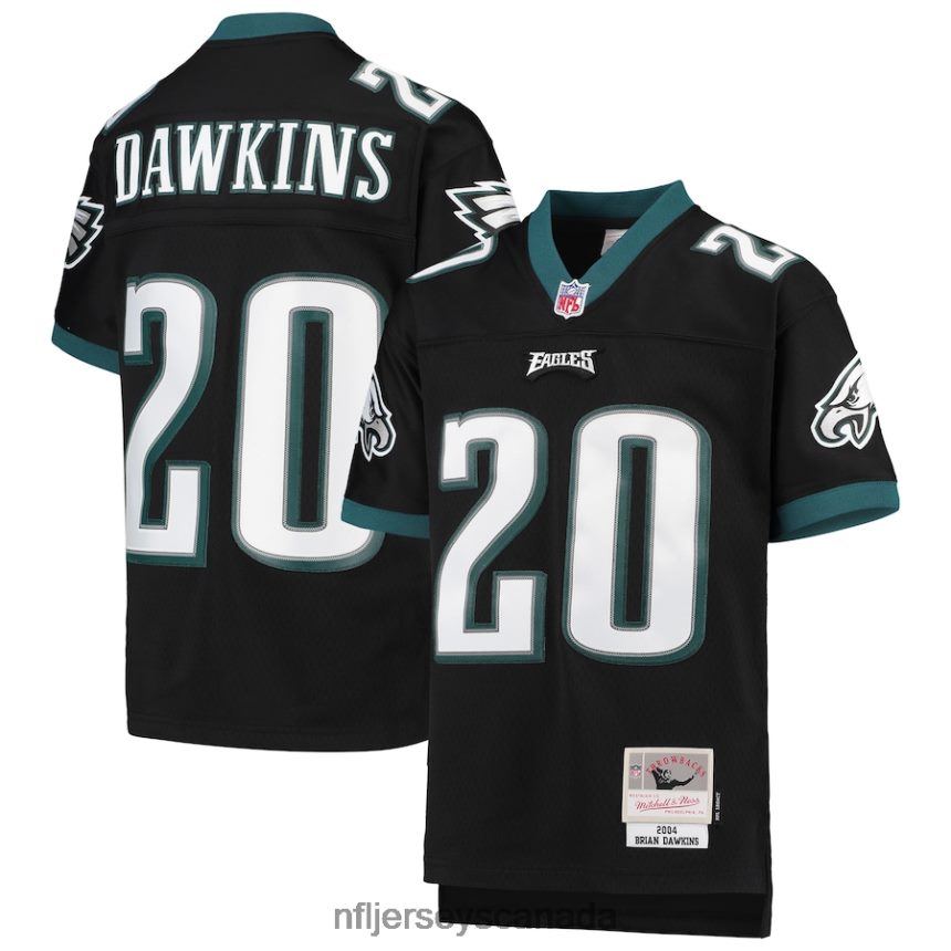 Youth Philadelphia Eagles Brian Dawkins Mitchell  Ness Black 2004 Legacy Retired Player Jersey Clothing NFL TBXFR6478