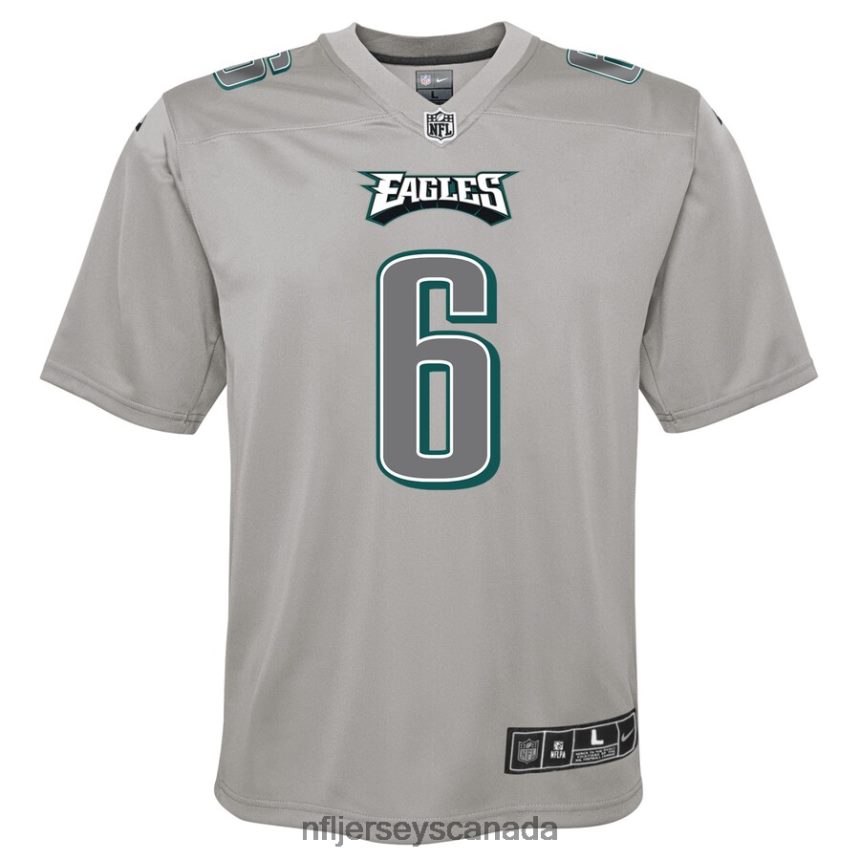 Youth Philadelphia Eagles DeVonta Smith Nike Gray Atmosphere Fashion Game Jersey Clothing NFL TBXFR63407