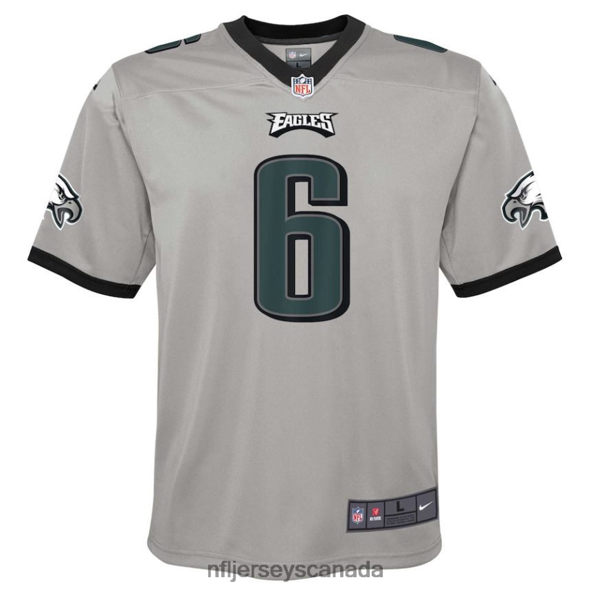 Youth Philadelphia Eagles DeVonta Smith Nike Silver Inverted Game Jersey Clothing NFL TBXFR61582