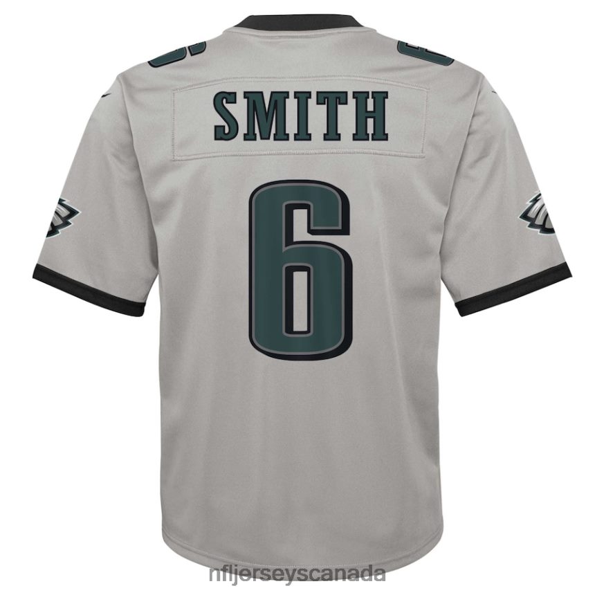 Youth Philadelphia Eagles DeVonta Smith Nike Silver Inverted Game Jersey Clothing NFL TBXFR61582
