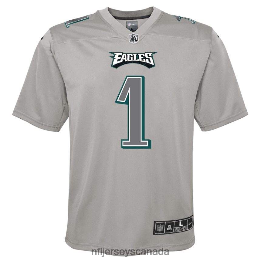 Youth Philadelphia Eagles Jalen Hurts Nike Gray Atmosphere Fashion Game Jersey Clothing NFL TBXFR62071