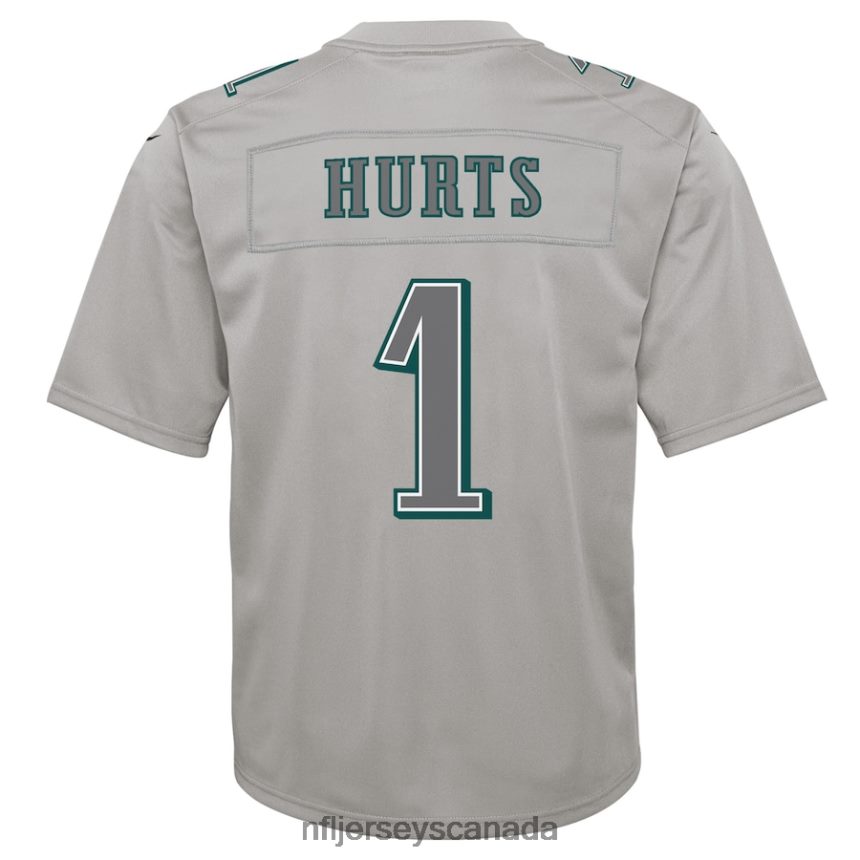 Youth Philadelphia Eagles Jalen Hurts Nike Gray Atmosphere Fashion Game Jersey Clothing NFL TBXFR62071