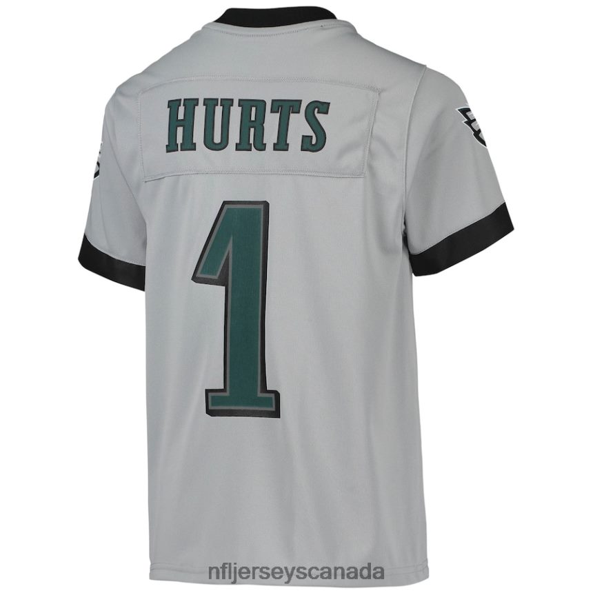 Youth Philadelphia Eagles Jalen Hurts Nike Silver Inverted Team Game Jersey Clothing NFL TBXFR6913