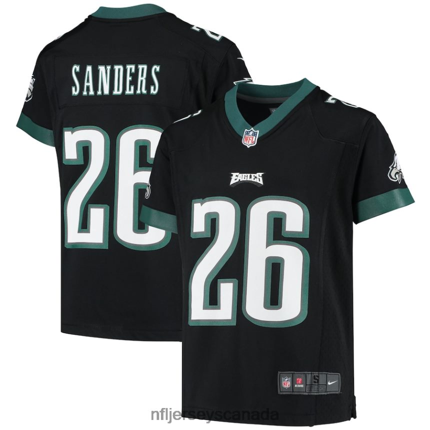 Youth Philadelphia Eagles Miles Sanders Nike Black Game Jersey Clothing NFL TBXFR61132