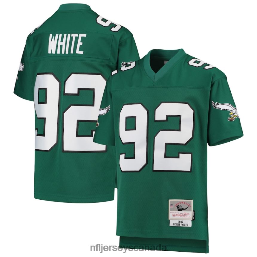 Youth Philadelphia Eagles Reggie White Mitchell  Ness Green 1990 Legacy Retired Player Jersey Clothing NFL TBXFR6693