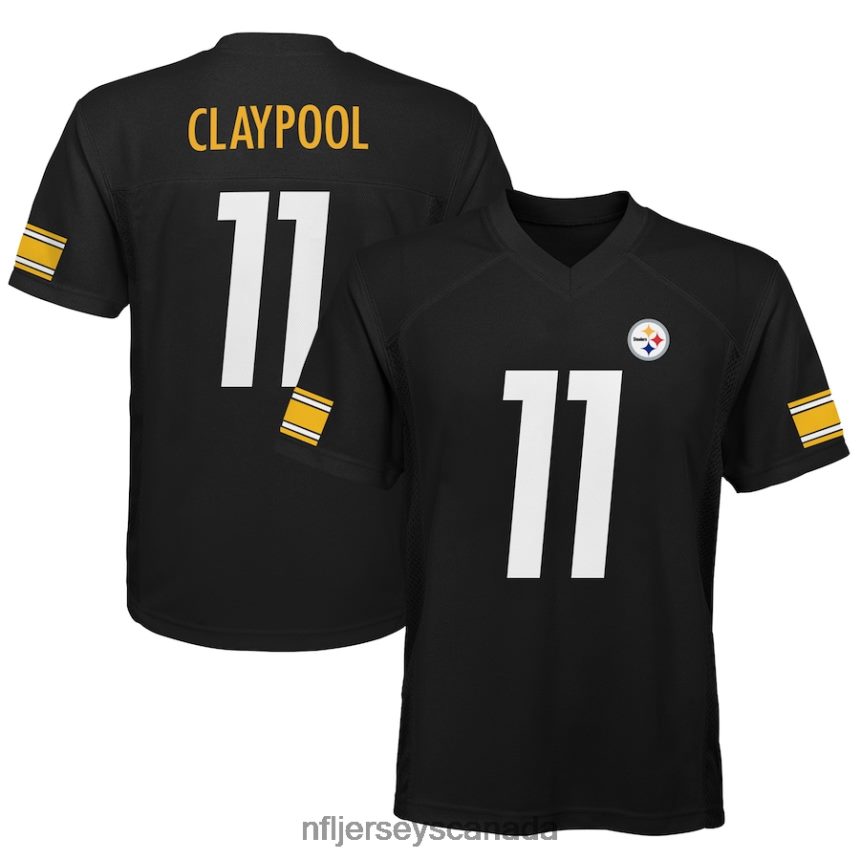 Youth Pittsburgh Steelers Chase Claypool Black Replica Player Jersey Clothing NFL TBXFR62783