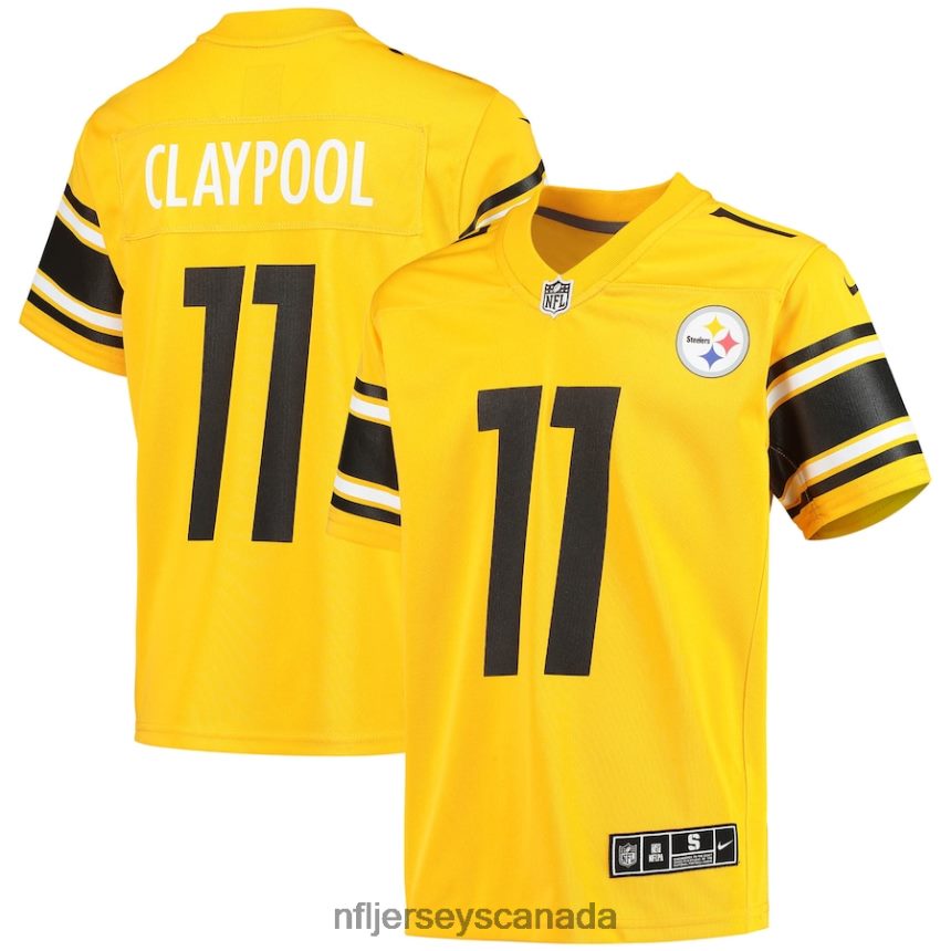 Youth Pittsburgh Steelers Chase Claypool Nike Gold Inverted Team Game Jersey Clothing NFL TBXFR61689