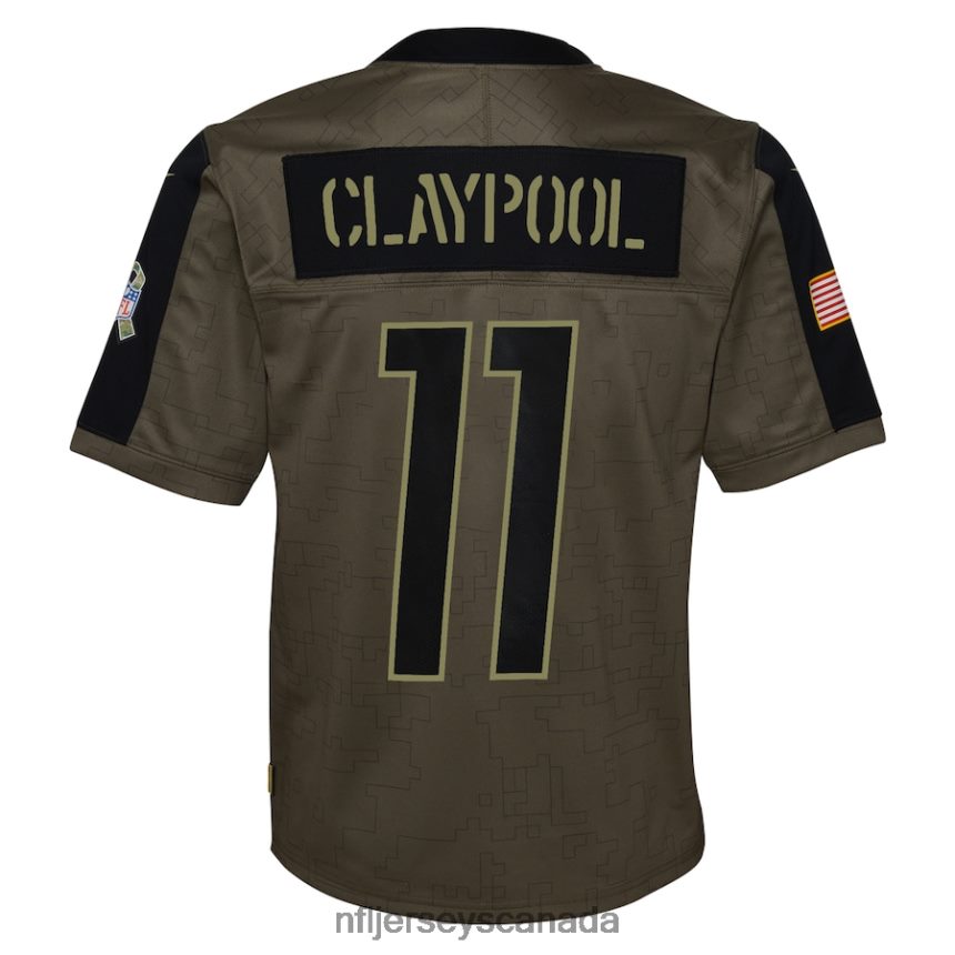 Youth Pittsburgh Steelers Chase Claypool Nike Olive 2021 Salute To Service Game Jersey Clothing NFL TBXFR63824