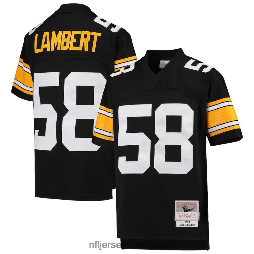 Youth Pittsburgh Steelers Jack Lambert Mitchell  Ness Black 1976 Legacy Retired Player Jersey Clothing NFL TBXFR61486