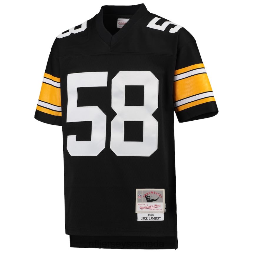 Youth Pittsburgh Steelers Jack Lambert Mitchell  Ness Black 1976 Legacy Retired Player Jersey Clothing NFL TBXFR61486