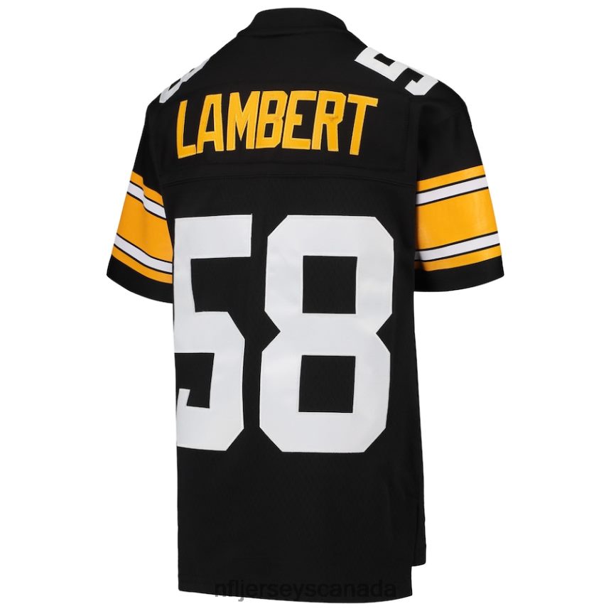 Youth Pittsburgh Steelers Jack Lambert Mitchell  Ness Black 1976 Legacy Retired Player Jersey Clothing NFL TBXFR61486