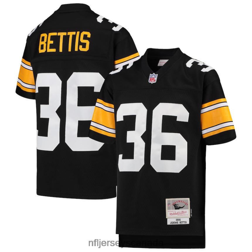 Youth Pittsburgh Steelers Jerome Bettis Mitchell  Ness Black 1996 Legacy Retired Player Jersey Clothing NFL TBXFR61425