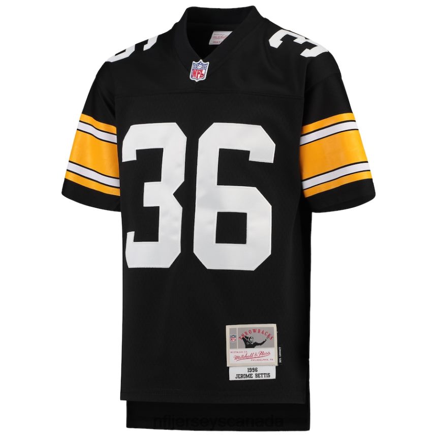 Youth Pittsburgh Steelers Jerome Bettis Mitchell  Ness Black 1996 Legacy Retired Player Jersey Clothing NFL TBXFR61425