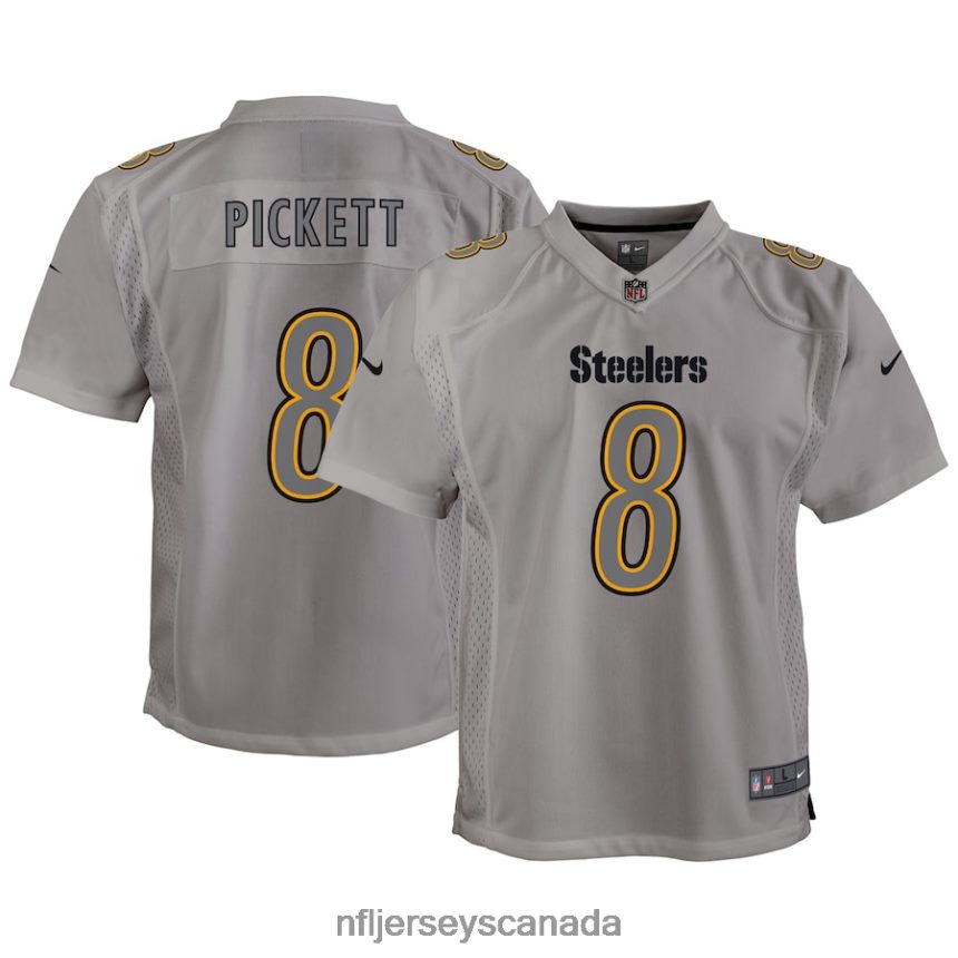 Youth Pittsburgh Steelers Kenny Pickett Nike Gray Atmosphere Game Jersey Clothing NFL TBXFR61282