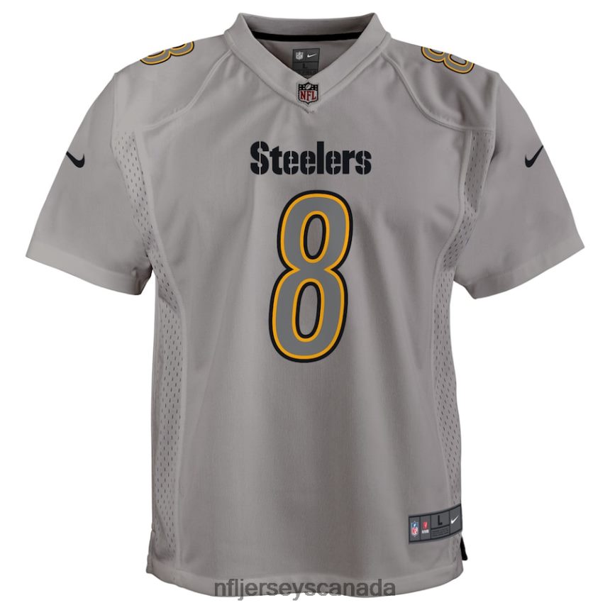Youth Pittsburgh Steelers Kenny Pickett Nike Gray Atmosphere Game Jersey Clothing NFL TBXFR61282