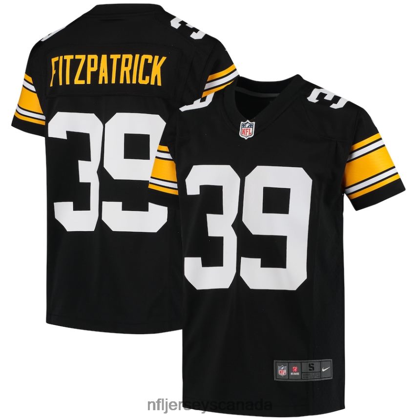 Youth Pittsburgh Steelers Minkah Fitzpatrick Nike Black Alternate Game Jersey Clothing NFL TBXFR6851