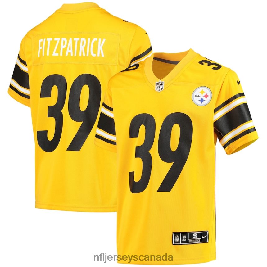 Youth Pittsburgh Steelers Minkah Fitzpatrick Nike Gold Inverted Team Game Jersey Clothing NFL TBXFR62530