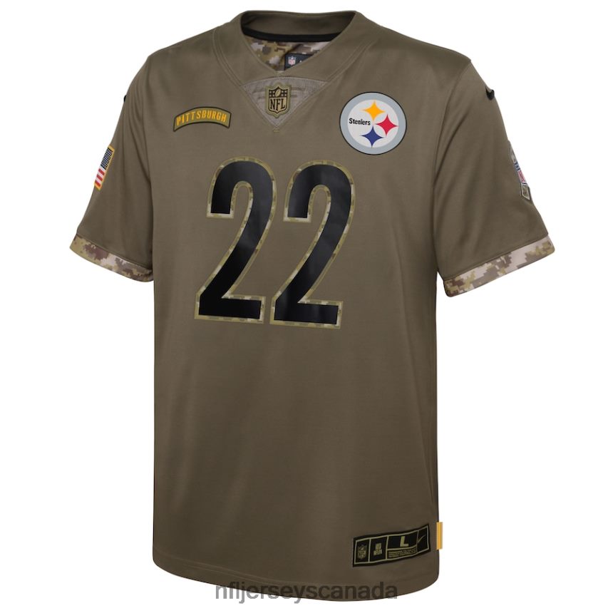 Youth Pittsburgh Steelers Najee Harris Nike Olive 2022 Salute To Service Player Limited Jersey Clothing NFL TBXFR63140