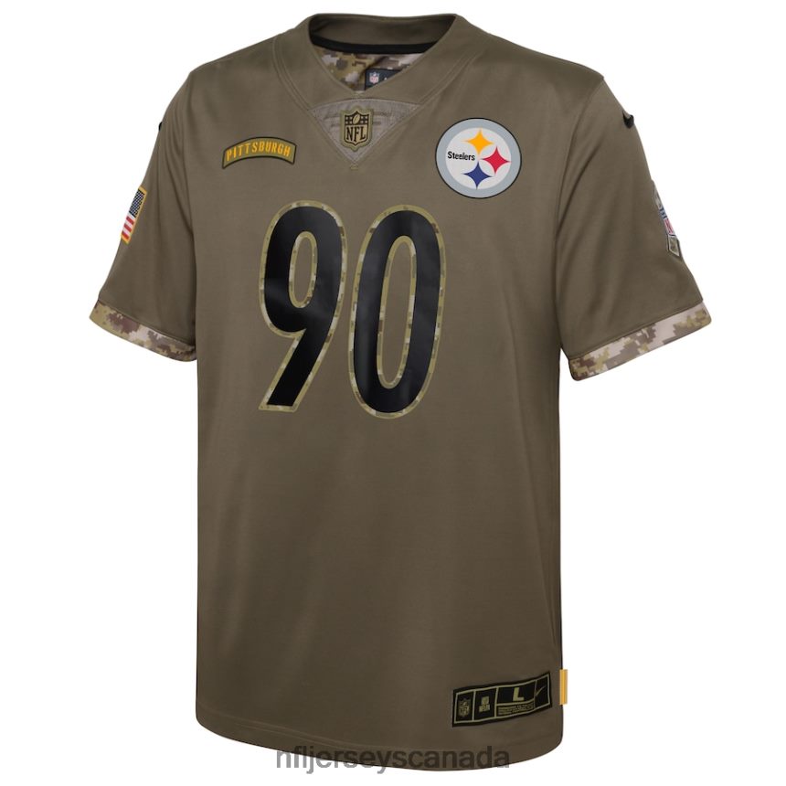 Youth Pittsburgh Steelers Nike Olive 2022 Salute To Service Player Limited Jersey Clothing NFL TBXFR62572