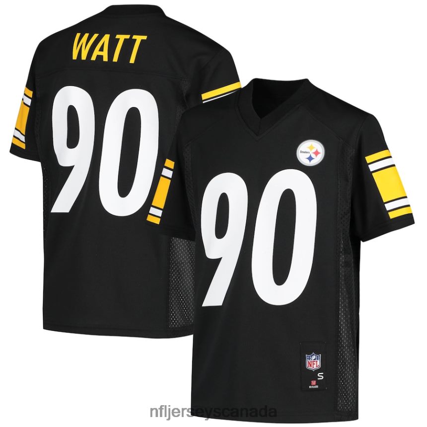 Youth Pittsburgh Steelers TJ Watt Black Replica Player Jersey Clothing NFL TBXFR61112
