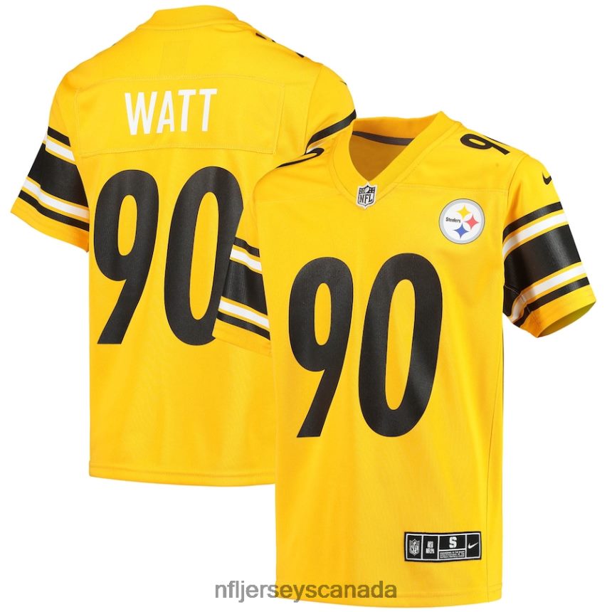 Youth Pittsburgh Steelers TJ Watt Nike Gold Inverted Team Game Jersey Clothing NFL TBXFR61225