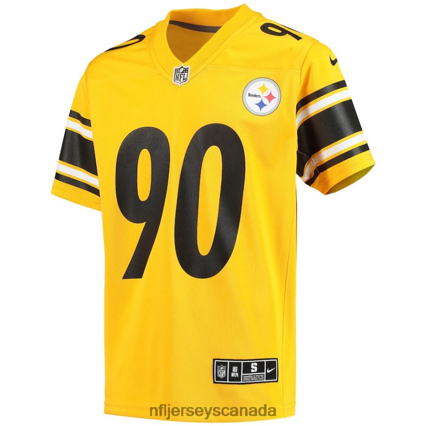 Youth Pittsburgh Steelers TJ Watt Nike Gold Inverted Team Game Jersey Clothing NFL TBXFR61225