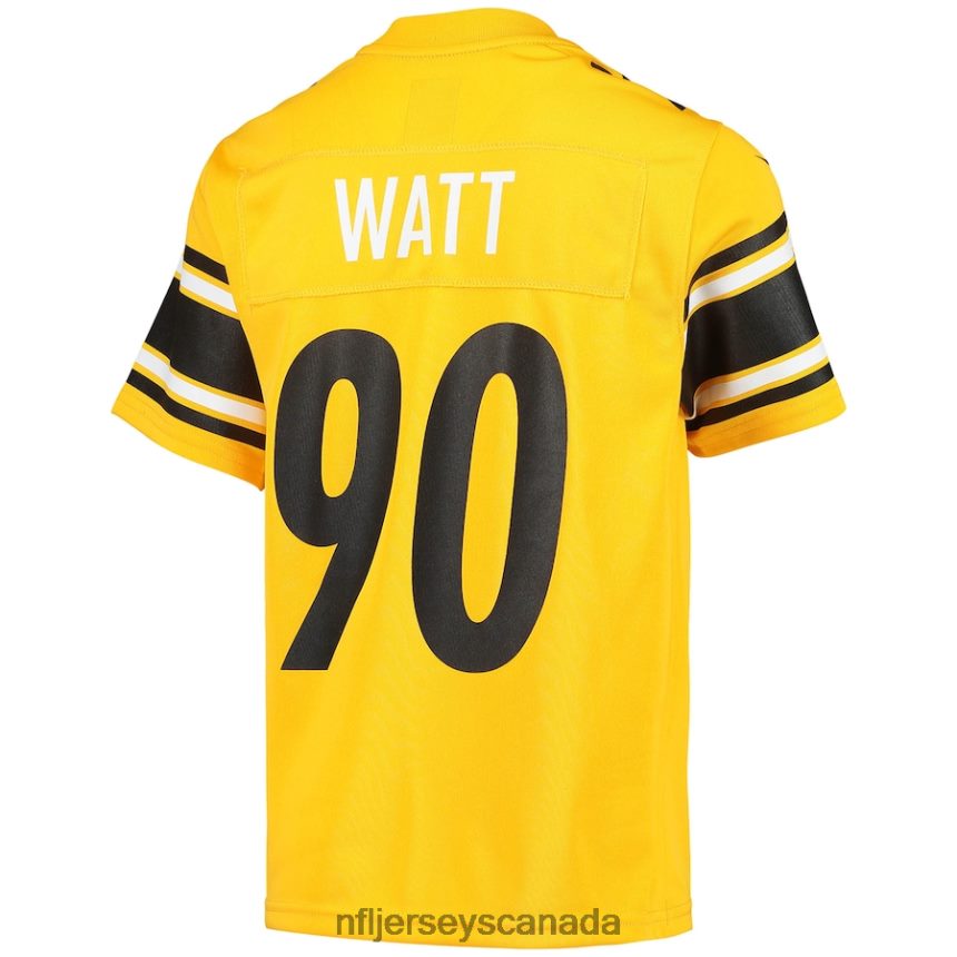 Youth Pittsburgh Steelers TJ Watt Nike Gold Inverted Team Game Jersey Clothing NFL TBXFR61225
