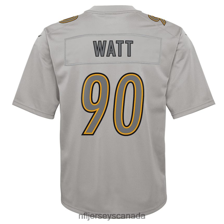Youth Pittsburgh Steelers TJ Watt Nike Gray Atmosphere Game Jersey Clothing NFL TBXFR61943
