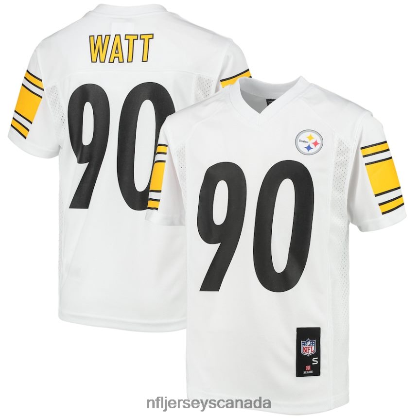 Youth Pittsburgh Steelers TJ Watt White Replica Player Jersey Clothing NFL TBXFR61377