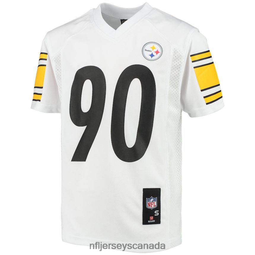 Youth Pittsburgh Steelers TJ Watt White Replica Player Jersey Clothing NFL TBXFR61377