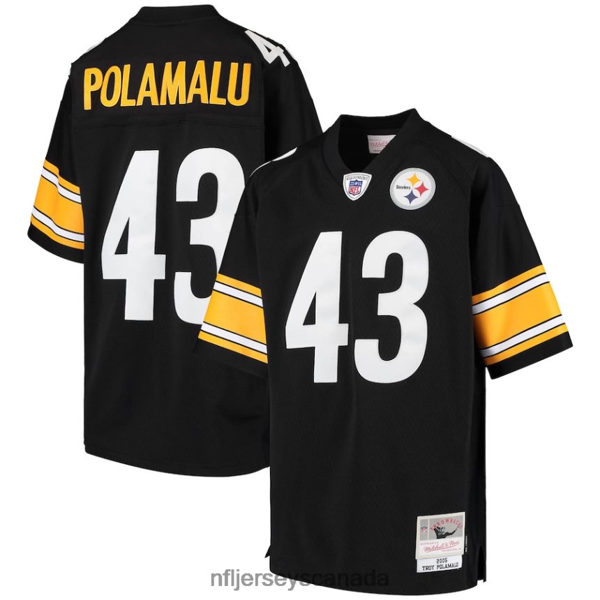 Youth Pittsburgh Steelers Troy Polamalu Mitchell  Ness Black 2005 Gridiron Classics Retired Player Legacy Jersey Clothing NFL TBXFR61090