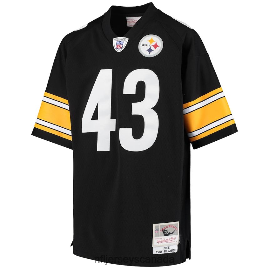Youth Pittsburgh Steelers Troy Polamalu Mitchell  Ness Black 2005 Gridiron Classics Retired Player Legacy Jersey Clothing NFL TBXFR61090