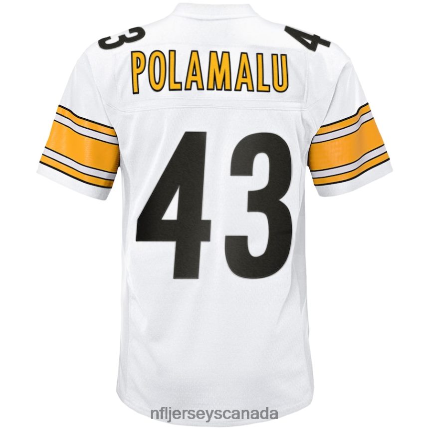 Youth Pittsburgh Steelers Troy Polamalu Mitchell  Ness White 2005 Retired Player Legacy Jersey Clothing NFL TBXFR6856