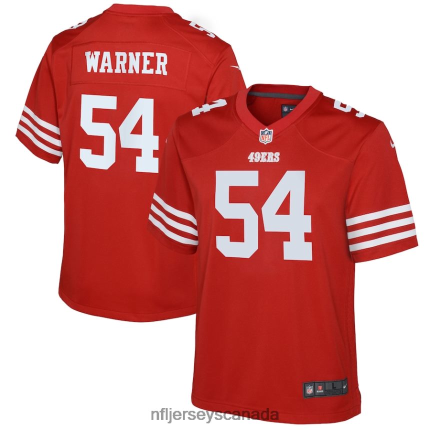Youth San Francisco 49ers Fred Warner Nike Scarlet Game Jersey Clothing NFL TBXFR6646