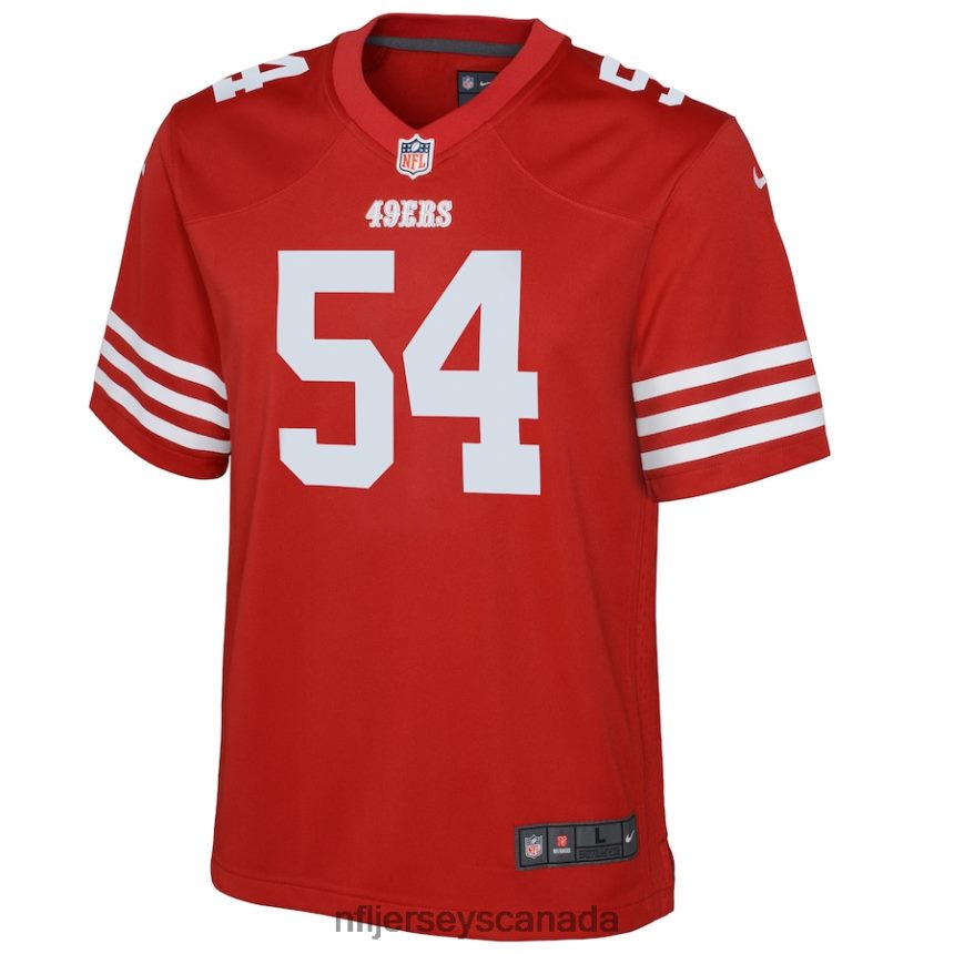 Youth San Francisco 49ers Fred Warner Nike Scarlet Game Jersey Clothing NFL TBXFR6646