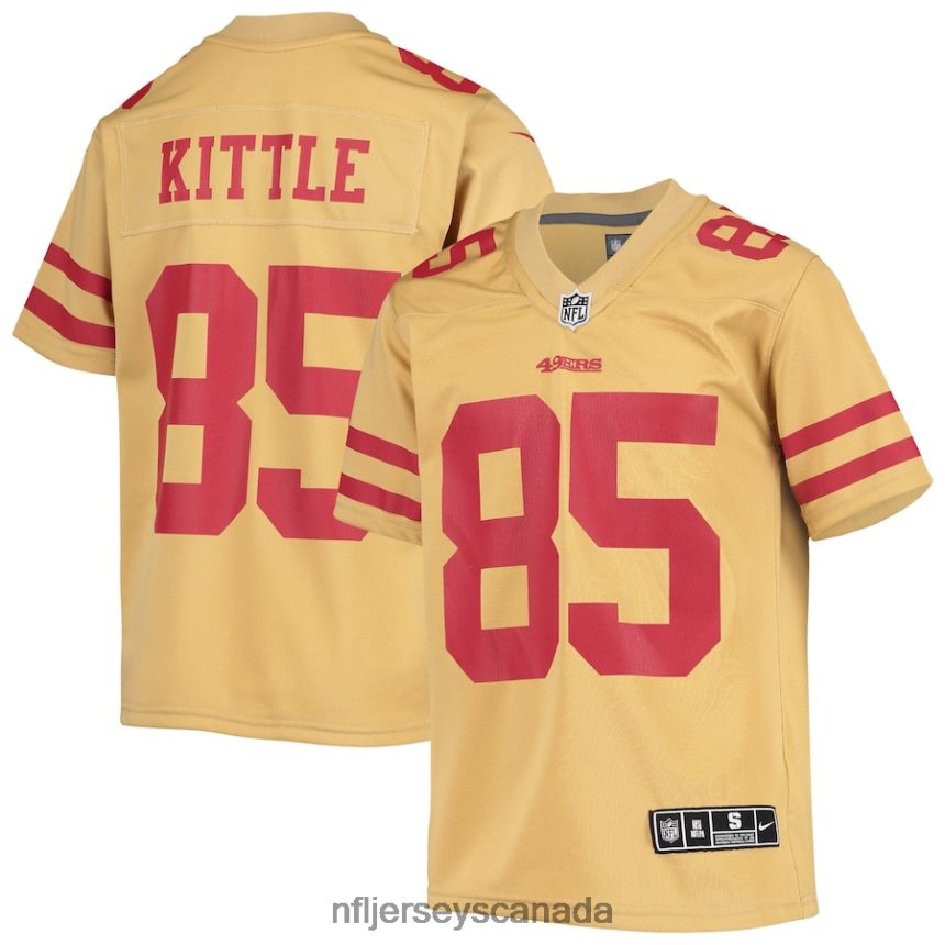Youth San Francisco 49ers George Kittle Nike Gold Inverted Team Game Jersey Clothing NFL TBXFR61565