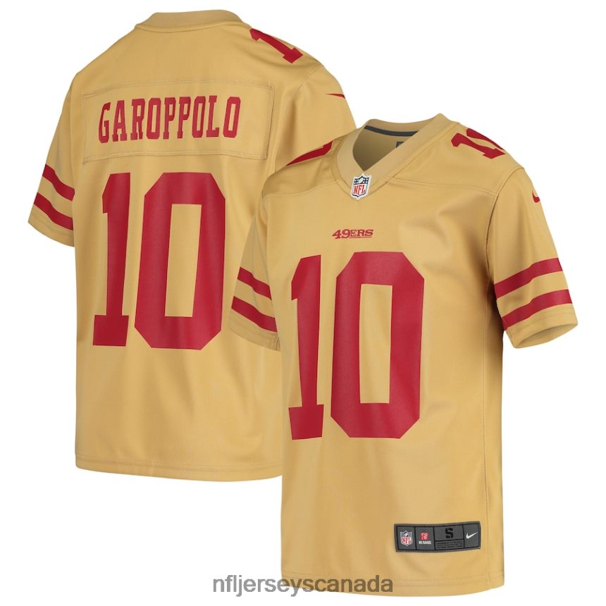 Youth San Francisco 49ers Jimmy Garoppolo Nike Gold Inverted Game Jersey Clothing NFL TBXFR61059