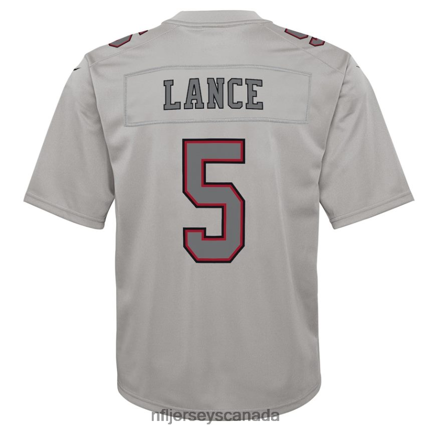 Youth San Francisco 49ers Trey Lance Nike Gray Atmosphere Game Jersey Clothing NFL TBXFR63090