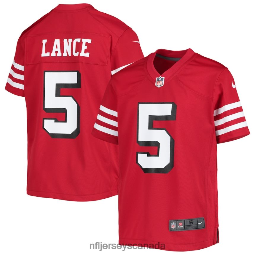 Youth San Francisco 49ers Trey Lance Nike Scarlet Alternate Game Jersey Clothing NFL TBXFR64103