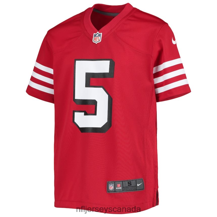 Youth San Francisco 49ers Trey Lance Nike Scarlet Alternate Game Jersey Clothing NFL TBXFR64103