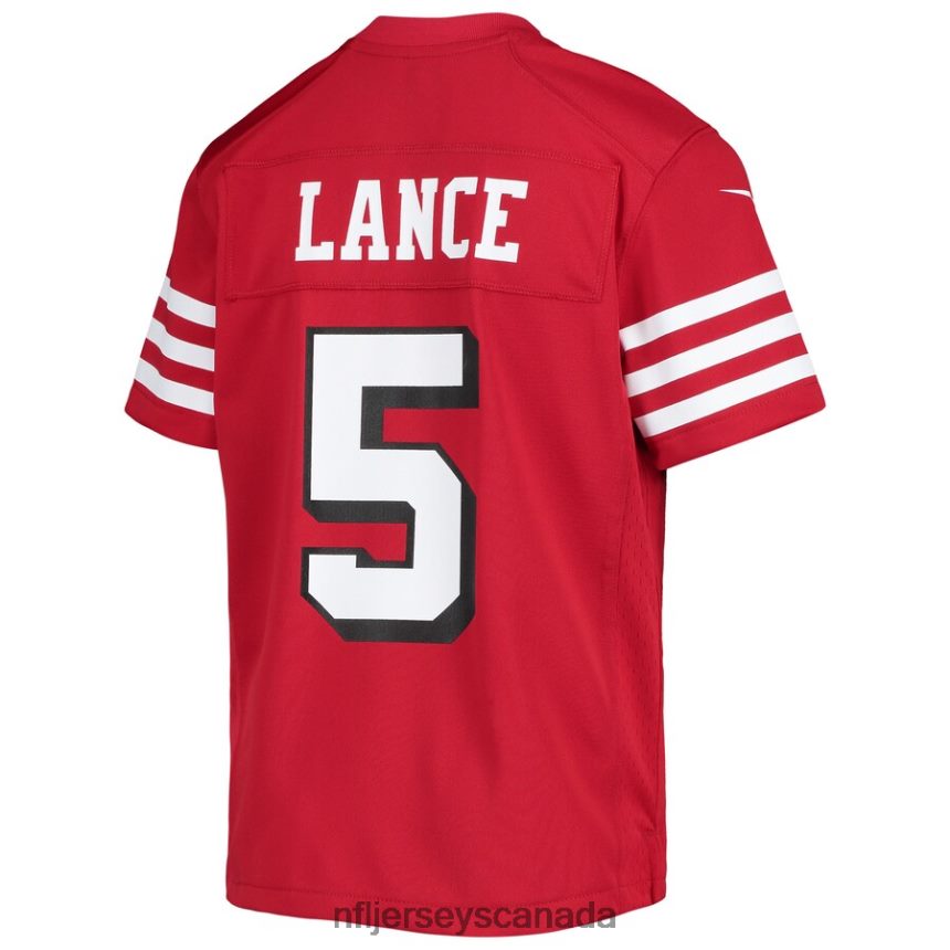 Youth San Francisco 49ers Trey Lance Nike Scarlet Alternate Game Jersey Clothing NFL TBXFR64103