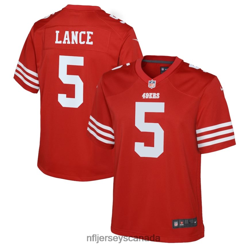 Youth San Francisco 49ers Trey Lance Nike Scarlet Game Jersey Clothing NFL TBXFR64629